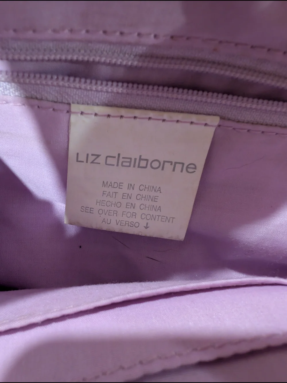Liz Claiborne Cream Handwoven Crossbody with Lavender & Tan Stripes